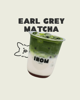 earl grey syrup, milk, & matcha